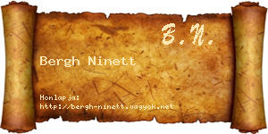 Bergh Ninett névjegykártya